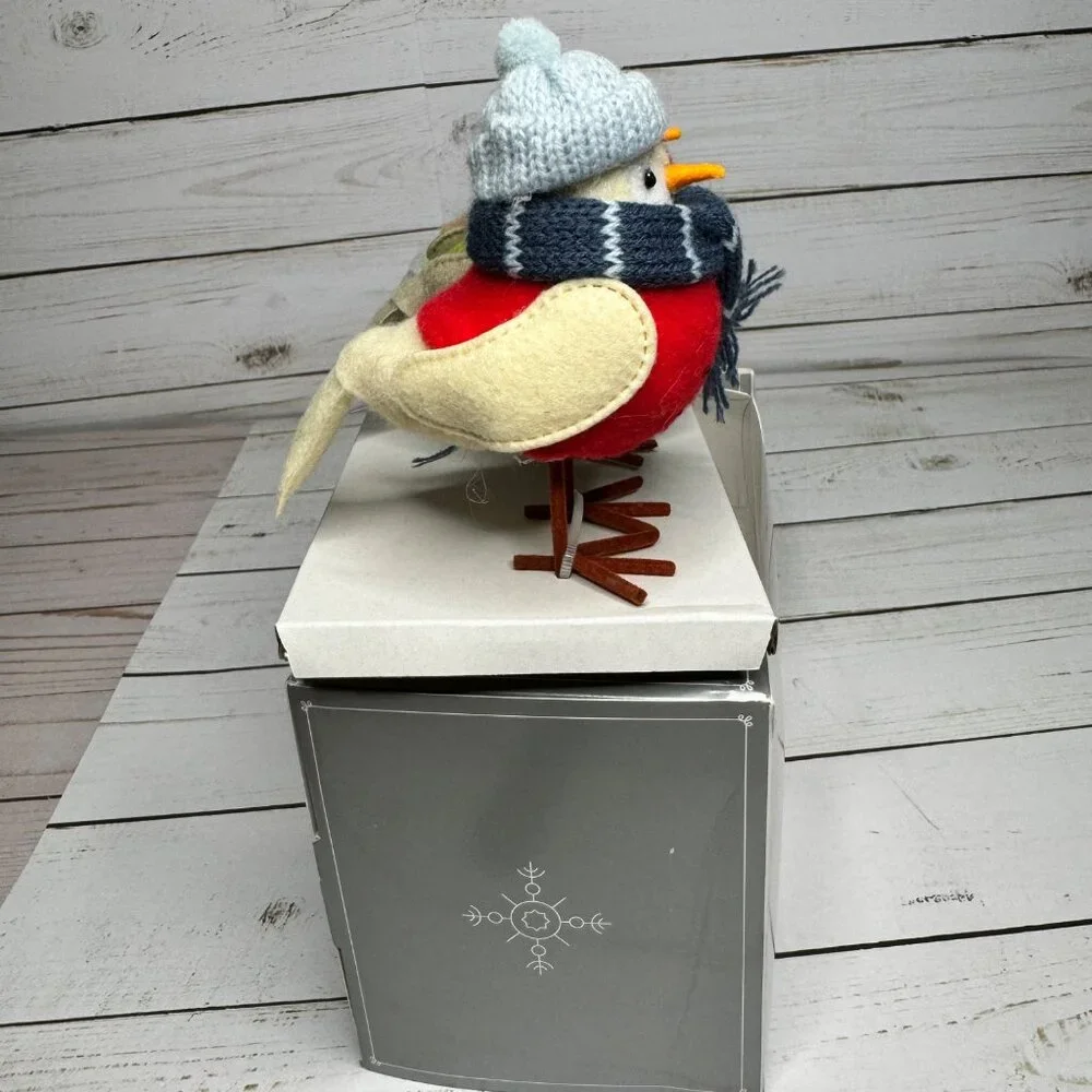 3pc Featherly Friends Mini Fabric Christmas Bird‎ Figurine Wondershop Natural